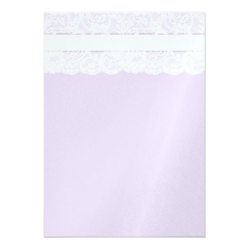 White Lace on Lilac Wedding Invitation