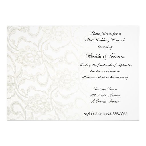 White Lace Post Wedding Brunch Invitation