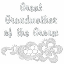 White Lace Wedding -  Great Grandmother - Groom embroidered shirts