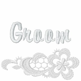 White Lace Wedding - Groom embroideredshirt