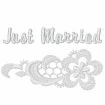 White Lace Wedding - Just Married embroidered shirts by WedThreads White Lace Wedding - Just Married embroidered shirts