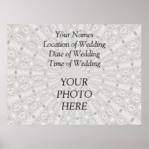 White Lace Wedding Kaleidoscope (Your Words Here) Print