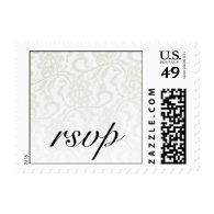 White Lace Wedding RSVP Postage Stamp