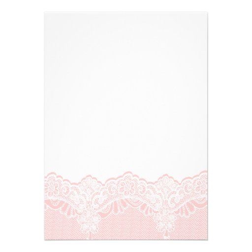 White lace with pearls pink wedding bridal shower cards