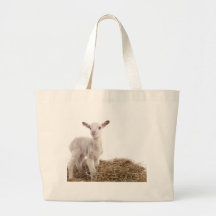 white lamb tote bag