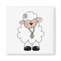 White Lamb Tshirts and Gifts Fridge Magnets