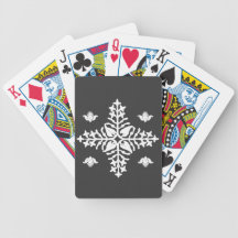 White Leaf Cross Playing Cards
