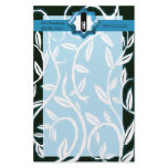 white leaves 3 personalized stationery