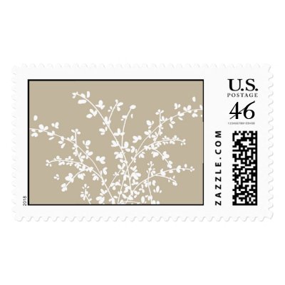 white leaves stamp