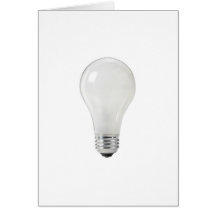 WHITE LIGHT BULB GREETING CARD