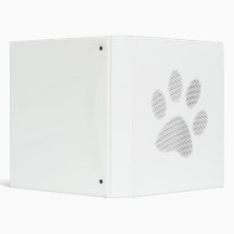 White/Light Grey Halftone Paw Print Binders
