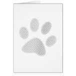 White/Light Grey Halftone Paw Print Cards