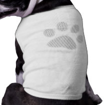 White/Light Grey Halftone Paw Print Pet Clothes