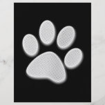 White/Light Grey Halftone Paw Print Full Color Flyer