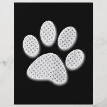 White/Light Grey Halftone Paw Print Full Color Flyer
