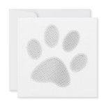 White/Light Grey Halftone Paw Print Personalized Announcement