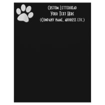 White/Light Grey Halftone Paw Print Letterhead