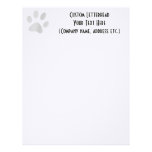 White/Light Grey Halftone Paw Print Personalized Letterhead