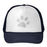 White/Light Grey Halftone Paw Print Mesh Hat