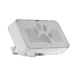 White/Light Grey Halftone Paw Print Mp3 Speakers