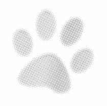 White/Light Grey Halftone Paw Print Photo Cut Outs