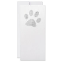 White/Light Grey Halftone Paw Print Rack Card