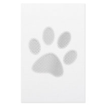 White/Light Grey Halftone Paw Print Stationery