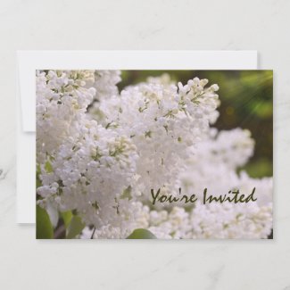 White Lilacs Customizable Invitations