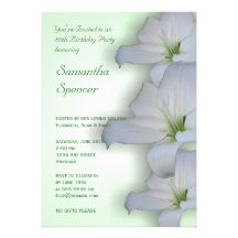 White Lilies Birthday Invitation