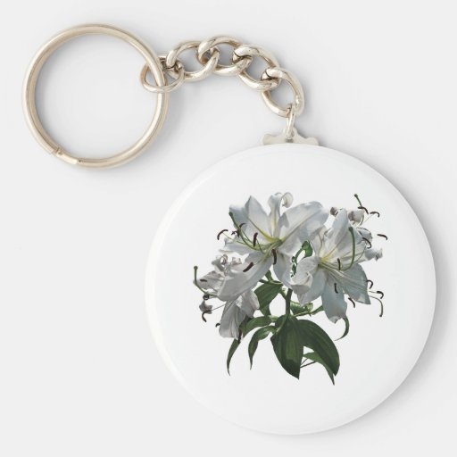 White Lilies Keychain