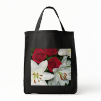 "White Lilies Red Roses" Tote Tote Bag