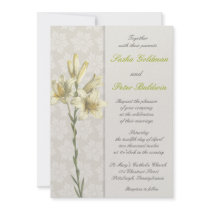 White Lillies Floral Wedding Invitation