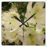 White Lillies Wall Clock** Read description