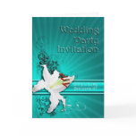 White lily bridesmaid Wedding Party card,