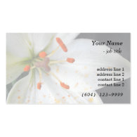 white lily flower business cards