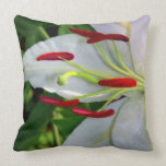 White Lily Flower Pillow american mojo pillows
