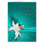 White lily Flowergirl Wedding Party card,