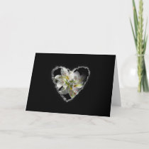 White Lily Heart Valentine Love Romance Card
