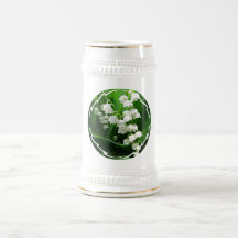 White Lily of the Valley Beer Stein Coffee Mugs