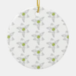 White Lily Pattern. Christmas Ornaments