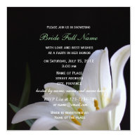 white lily spring, summer, holiday bridal shower personalized announcements