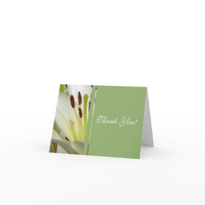 White Lily Thank You Card