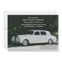White Limo Party Invitation