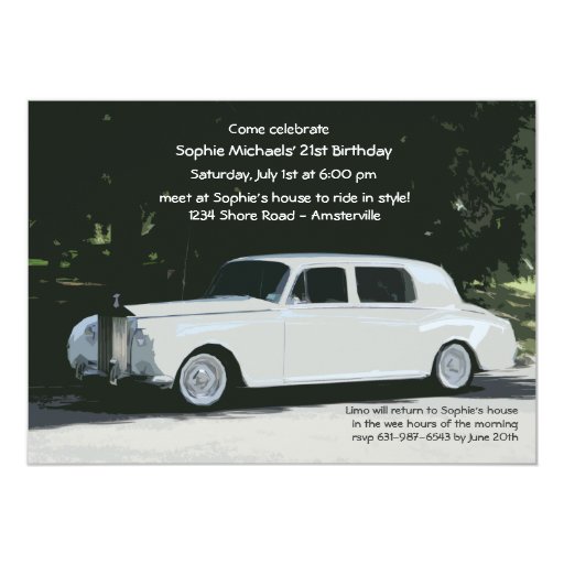 White Limo Party Invitation | Zazzle