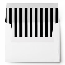White Lined with Black and White Stripes Square Envelope