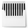 White Lined with Black and White Stripes Square Envelope
