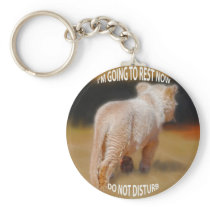 White Lion Cub Keychain
