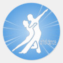 White Logo Round Sticker
