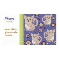 White Longhaired Chihuahua Pattern business cards
