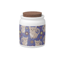White Longhaired Chihuahua Pattern Candy Dishes